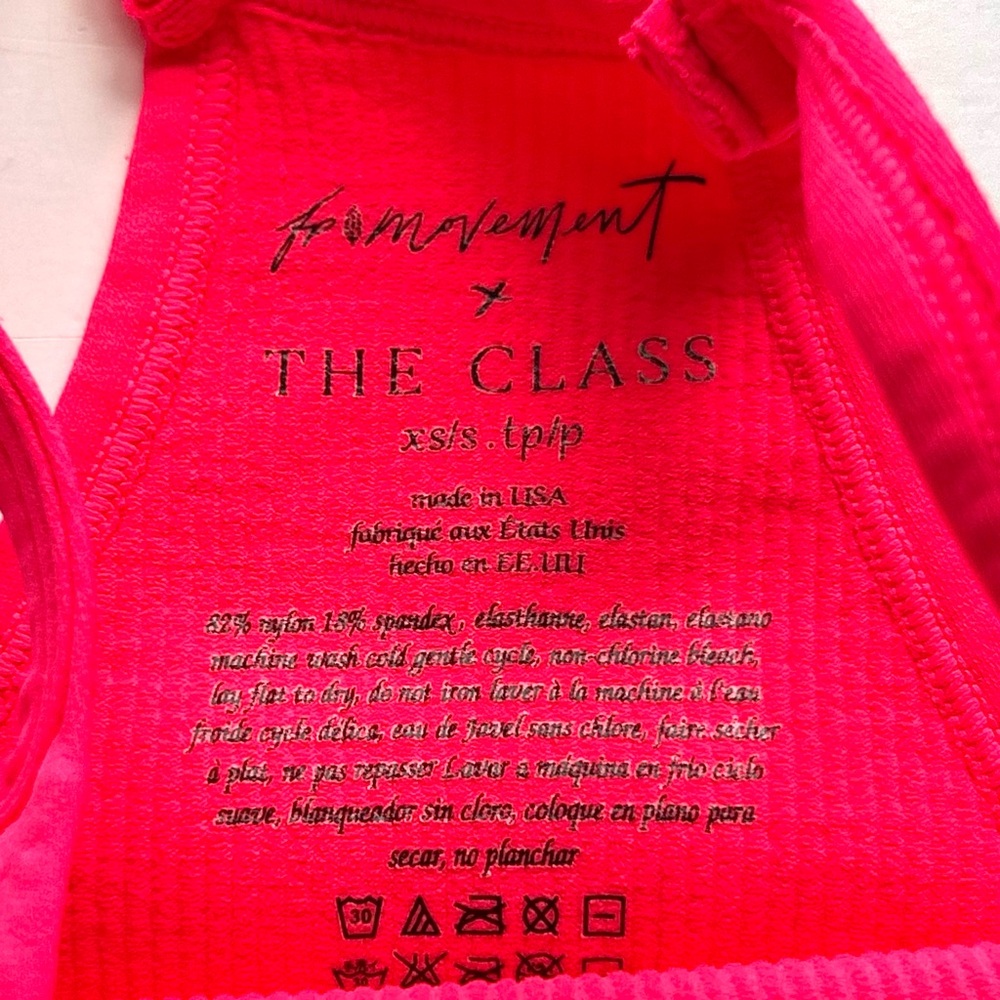 🍒NWOT Free People Movement Happiness Runs Tank Top. Bright Coral/Melon. XS/S - Picture 5 of 5